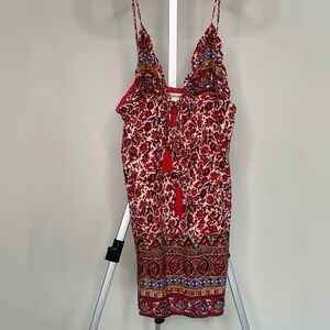 Cotton Candy Red and White Floral Dress